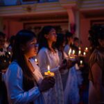 Católicos e a Visibilidade na Sociedade Atual Kathmandu,,Nepal,-,April,04,,2026:,Christians,,Holding,Candles,,Attend