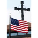 AMERICAN FLIES OUTSIDE CATHOLIC CHURCH IN NEW YORK